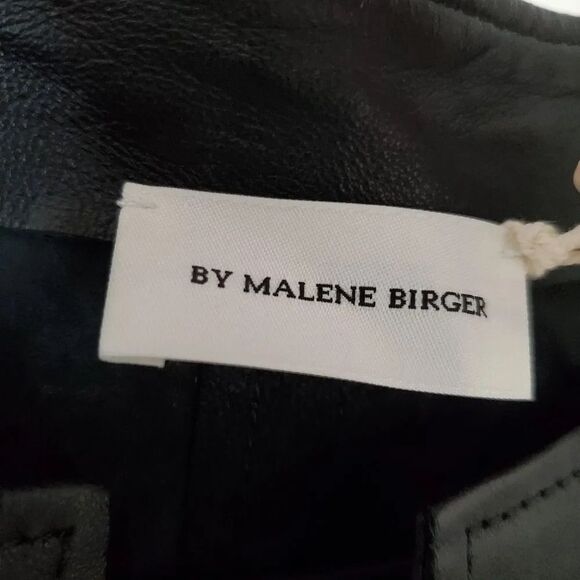 By Malene Birger Karmillos Black Lambskin Leather Maxi Dress Size 40 EU Women - Picture 5 of 16